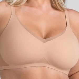 Honeylove Mesh CrossOver V-Neck Wireless Bra in Sand 40 C/D (1X)